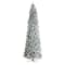 10ft. Pre-Lit Slim Flocked Montreal Fir Artificial Christmas Tree, White LED Lights